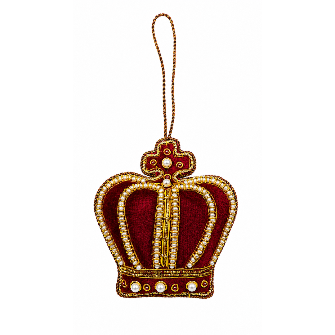 Royal Crown ornament in burgundy
