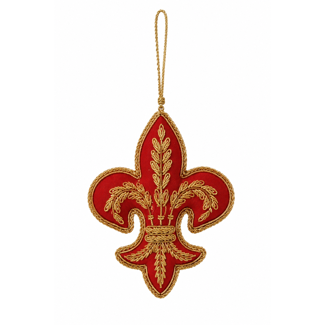 Adorno Flor de Lys roja
