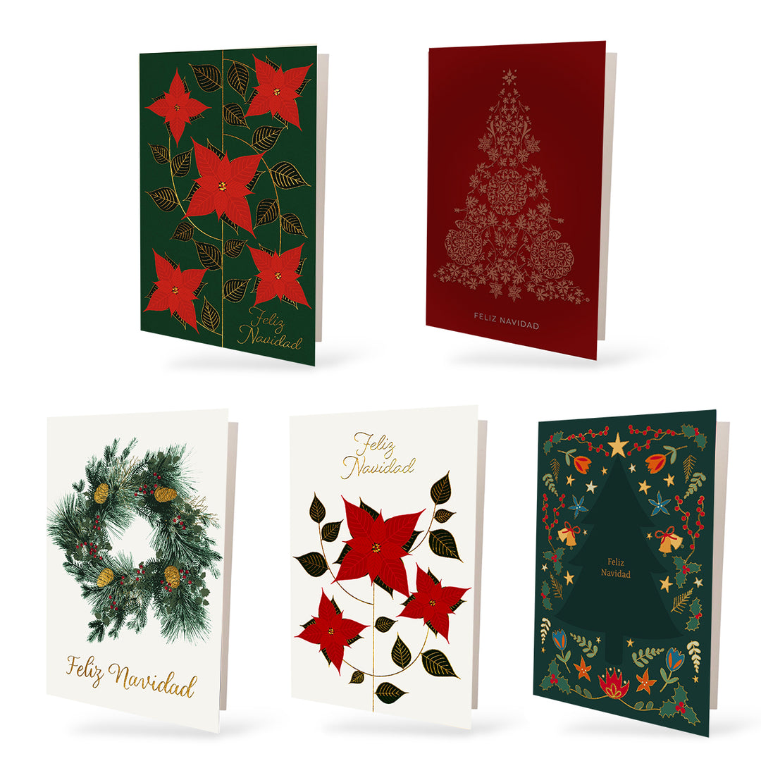 Estuche de 10 tarjetas navideñas VEGETAL