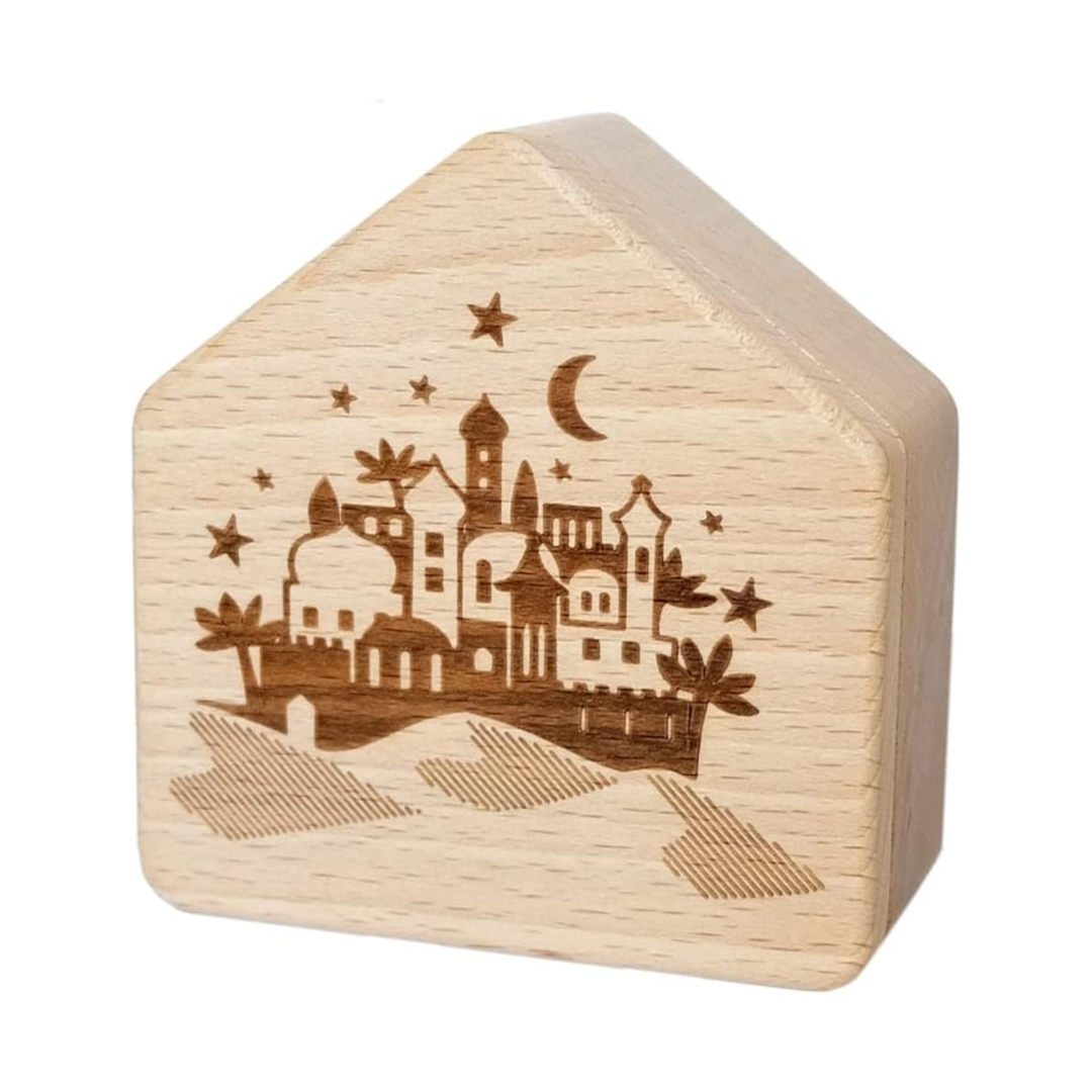Belén madera con caja